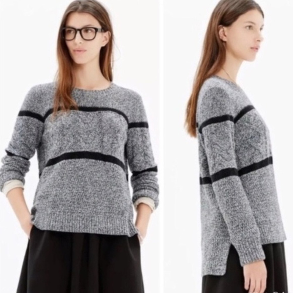Madewell Cable Knit Pullover Sweater in S